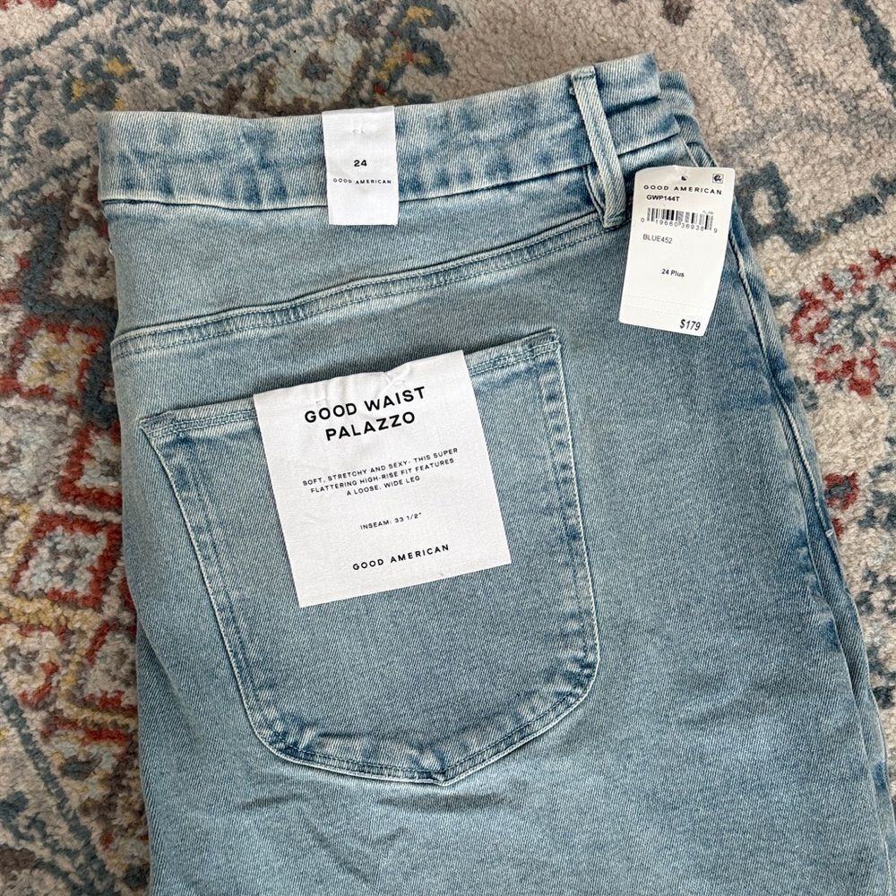 Good American Good Waist Palazzo jeans Size 24 Plus - Picture 3 of 8